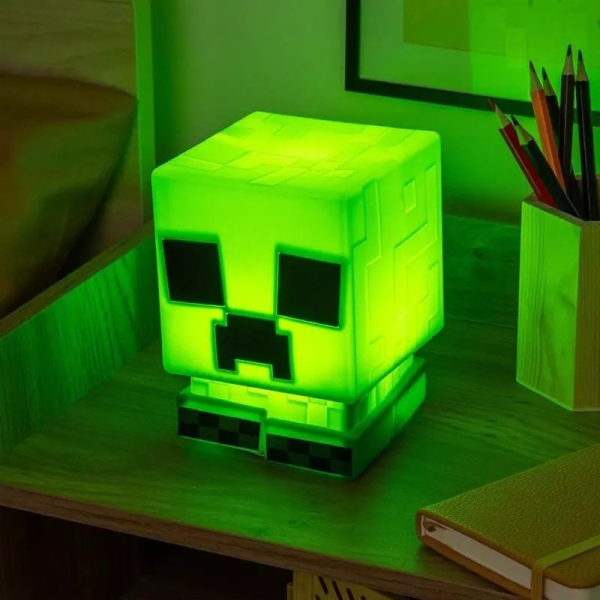 Minecraft Silikonová lampa Creeper s baterií 15 cm, nová,...