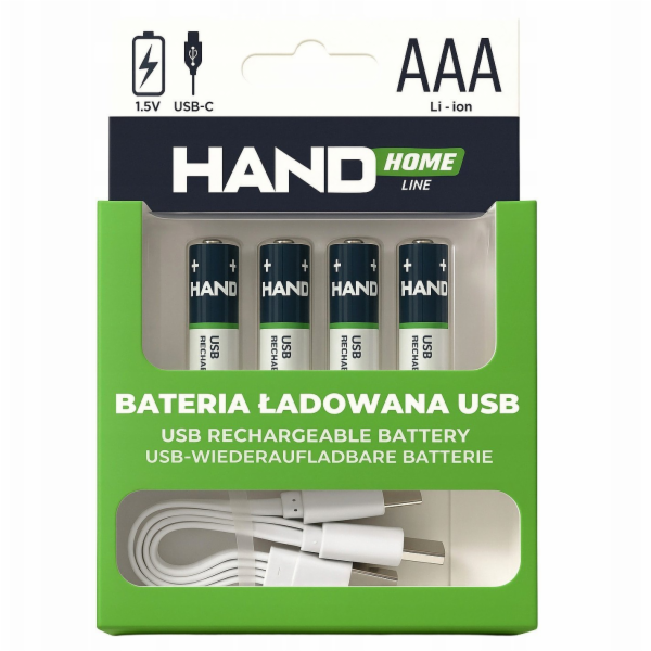 Plastrol Dobíjecí baterie USB-C 750mWh 500mAh 4xAAA