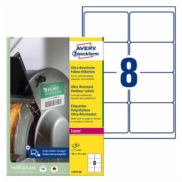 Avery Zweckform L7914-40  etikety bílé  