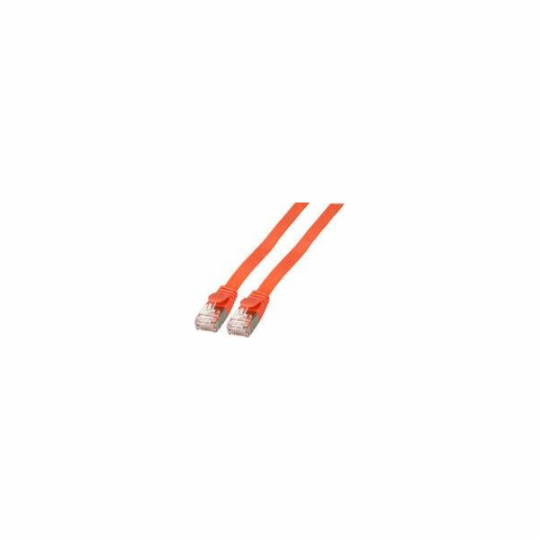 EFB patchcable - 25 cm - U/FTP - CAT 6a - plochý - červen...