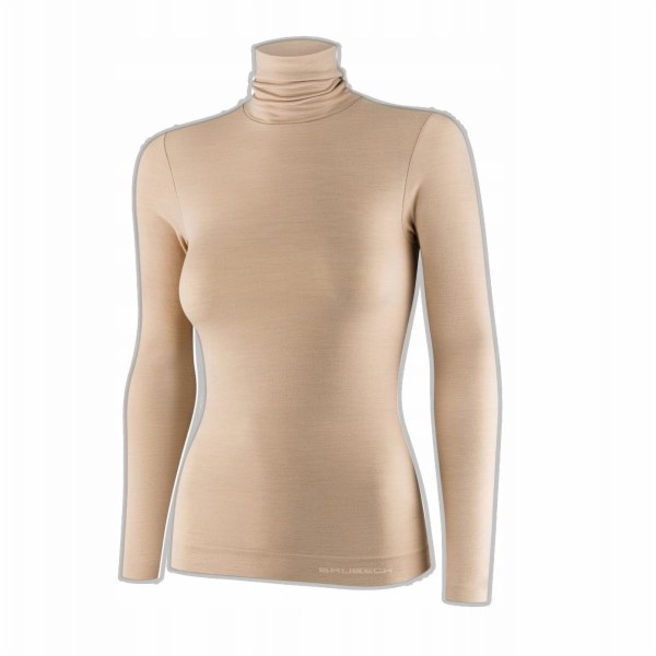 Brubeck LS1627W Dámský rolák COMFORT MERINO béžový L