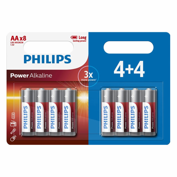 baterie PHILIPS 1,5  AA  8-pack  blistr/