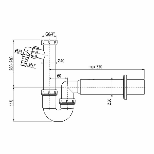 Alcadrain sifon A81-DN50  50 mm/Alcadrai