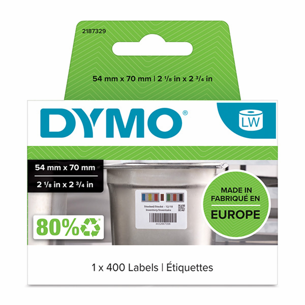 Dymo 2187329  papírové štítky bílé  70mm
