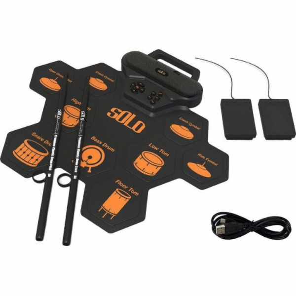 NoName NN SOLO Elektronická bicí sada Roll-Up, USB-C, MP3...