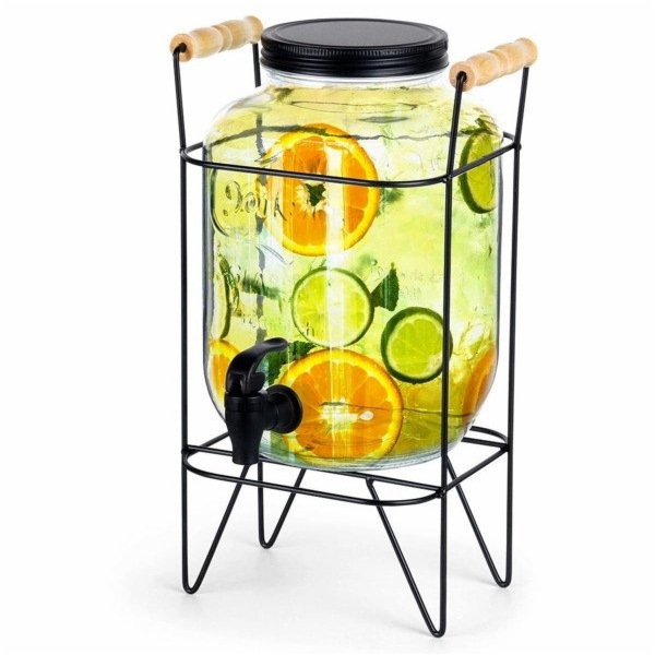 Vilde SKLENĚNÁ NÁDOBA 4,2 L NA NÁPOJE S KOHOUTEM A STOJAN...