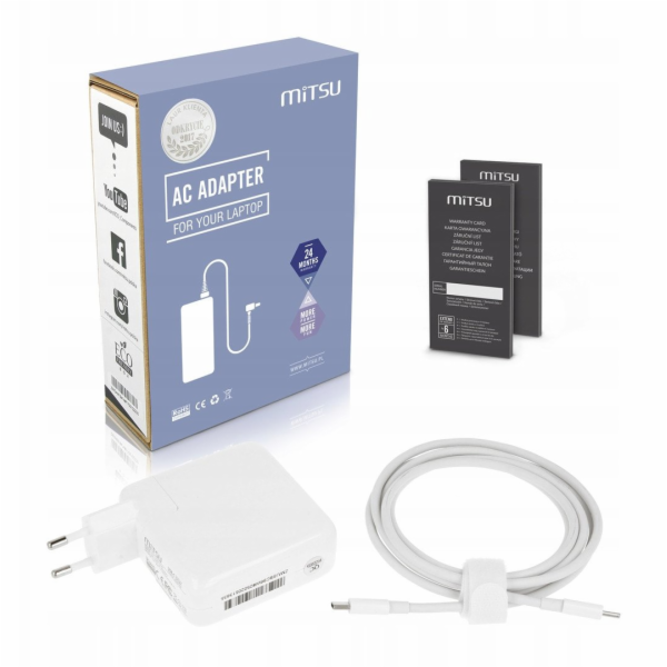 Mitsu Napájecí adaptér pro notebook 96W USB-C, USBC, 5-10...