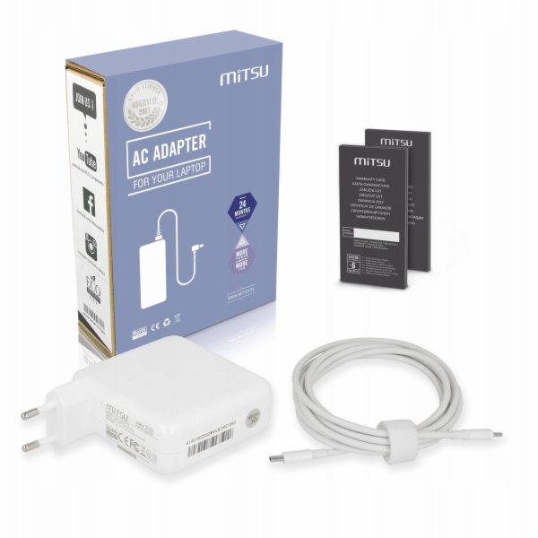 Mitsu Napájecí adaptér pro notebook 87W USB-C, USBC, 5-20...