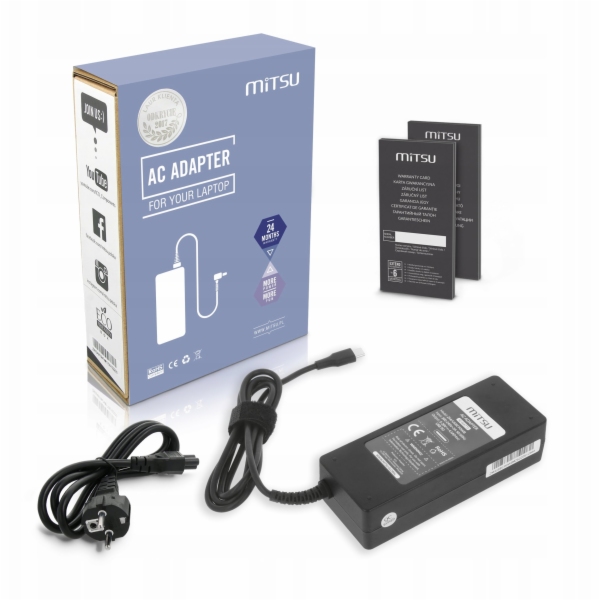 Mitsu Napájecí adaptér pro notebook 90W USB-C, USBC, 5-20...