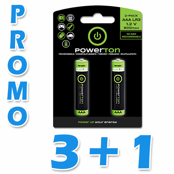 Powerton Dobíjecí baterie , AAA (HR03), 1,2 V, 900 mAh, P...
