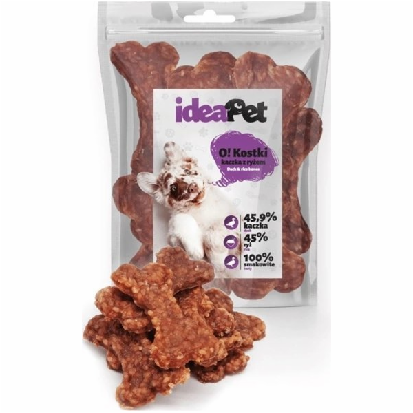 IdeaPet IDEAPET 500g KACHNA S RÝŽOVÝMI KOSTMI 9cm