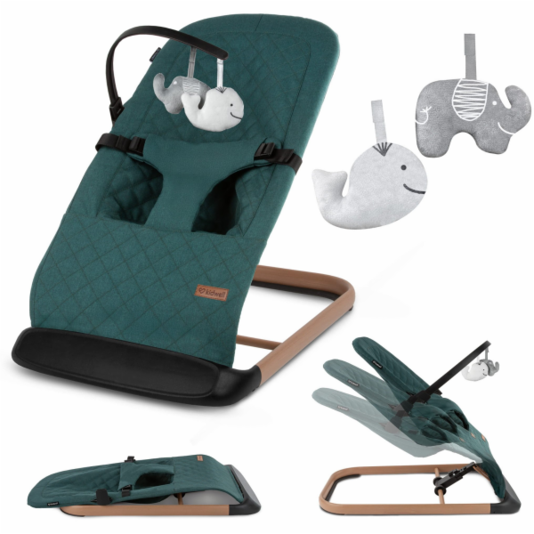 Kidwell Skládací houpací křeslo Laro pro miminka, zelené