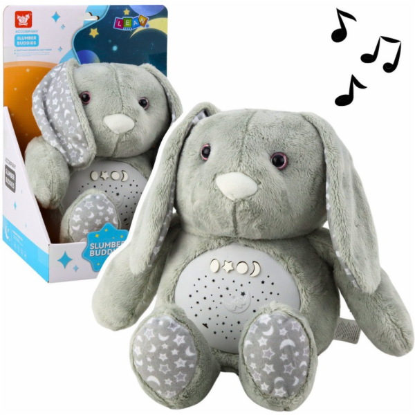 LeanToys Plyšový králík, spící, mazlivá hračka, projektor...