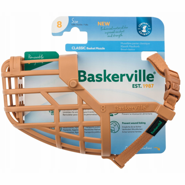 Baskerville NÁHUBEK CLASSIC 8 BÉŽOVÝ délka 7,5 cm obvod 3...