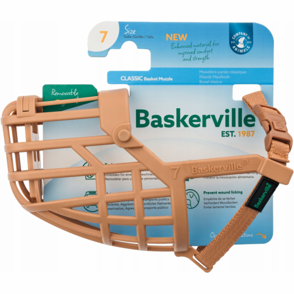 Baskerville NÁHUBEK CLASSIC 7 BÉŽOVÝ délka 7 cm obvod 30 cm