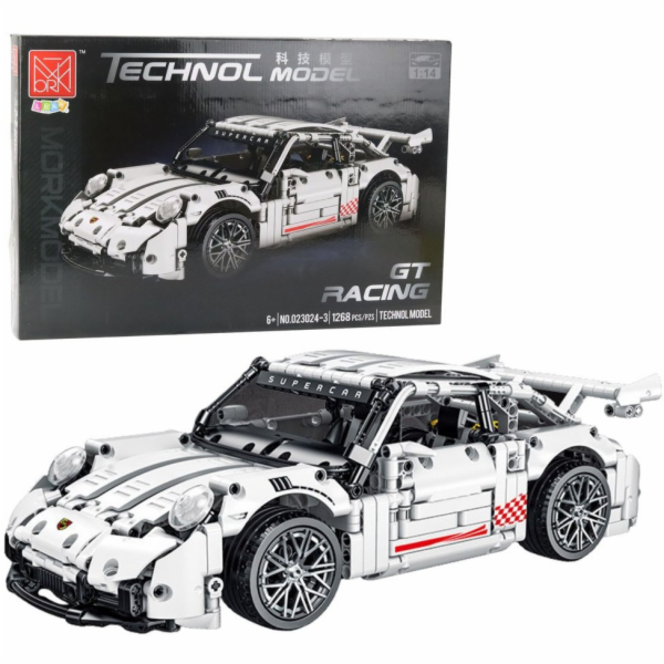 LeanToys Stavební kostky GT Závodní auto Bílé 1:14 1268 d...