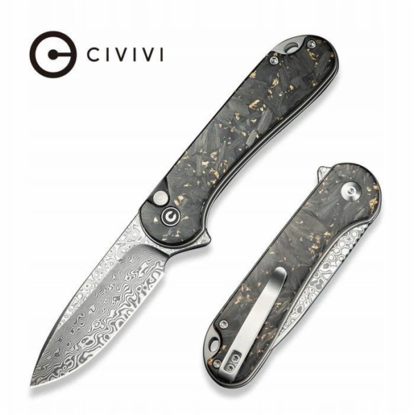 CIVIVI Nůž Button Lock Elementum II Damast CF