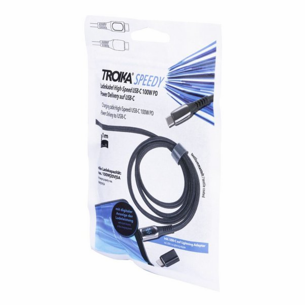 Troika Nabíjecí kabel USB Cable pro rychlé nabíjení, 1 m,...