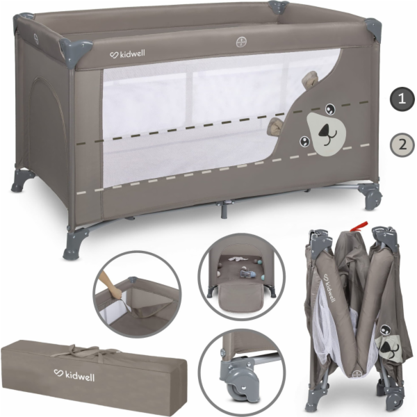 Kidwell Cestovní postýlka Blissy Duo béžová dvoupatrová