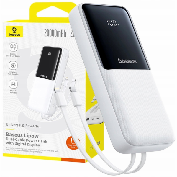 Baseus Powerbank Lipow 20000mAh 22,5W se dvěma vestavěným...
