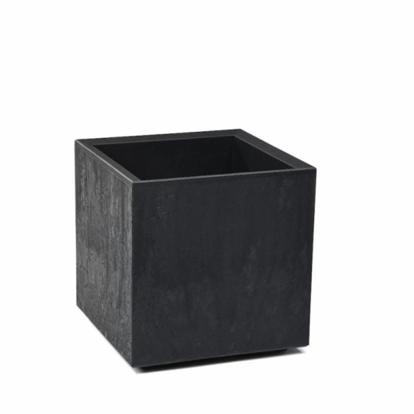 Květináč s nádržkou na vodu Lamela, plast, černý