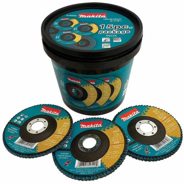 Glob SADA KLAPACÍCH KOL MAKITA 15 ks P40/P60/P80 KYBEL