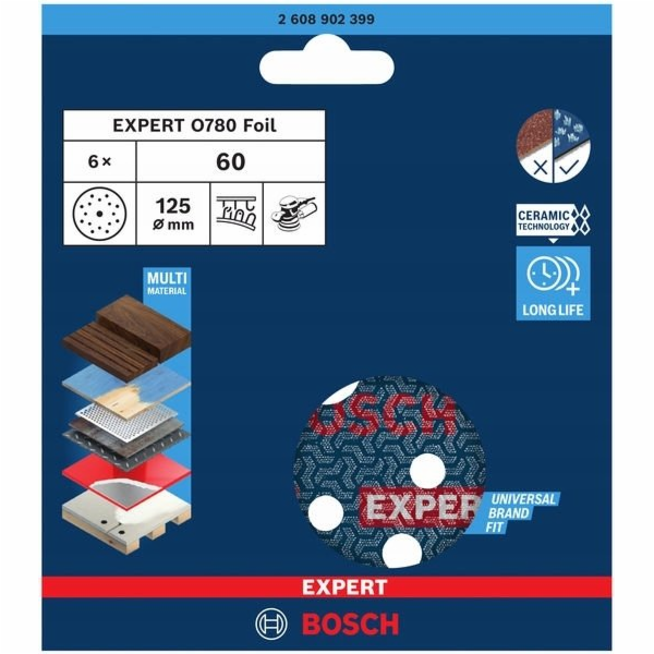 Bosch EXPERT BRUSNÁ FÓLIE O780, 150, 60, 50 KS