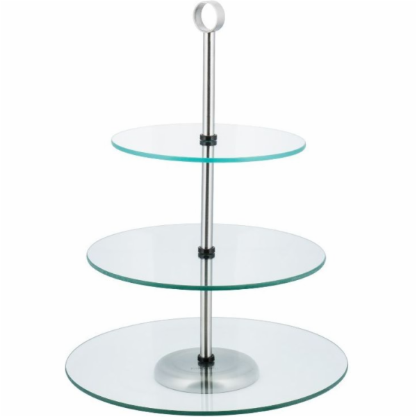 KingHoff SKLENĚNÝ TALÍŘ KINGHOFF 3-PATROVÝ NA OVOCE A KOL...