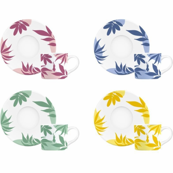Bialetti Bialetti Primavera Sada 4 šálků s podšálky (4 kusy)