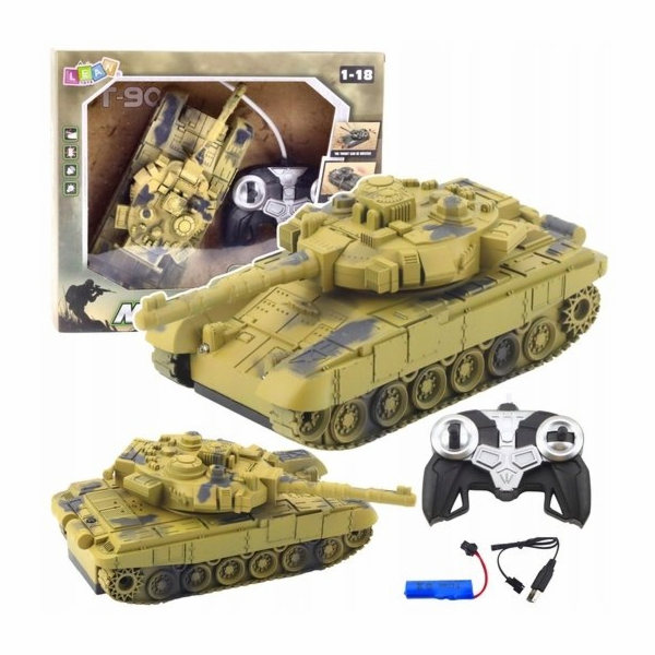 LeanToys Vojenský tank T90, dálkově ovládané RC světla, z...