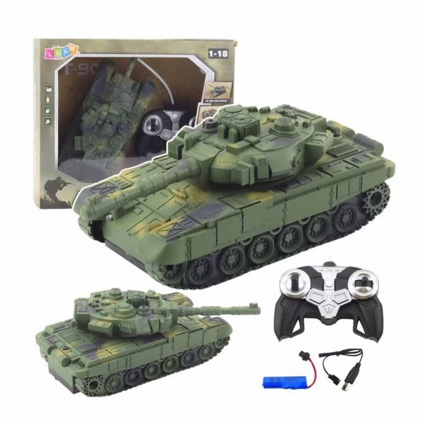 LeanToys Vojenský tank T90, dálkově ovládané, RC světla, ...