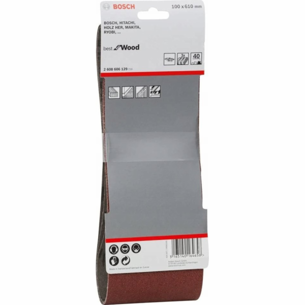 BOSCH SLIBEBAN 100X610MM K40 3STK