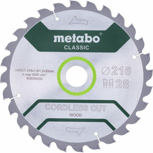Metabo METABO KRUHOVÁ PILA HW/CT 216x30x28z AKU ŘEZÁNÍ DŘ...