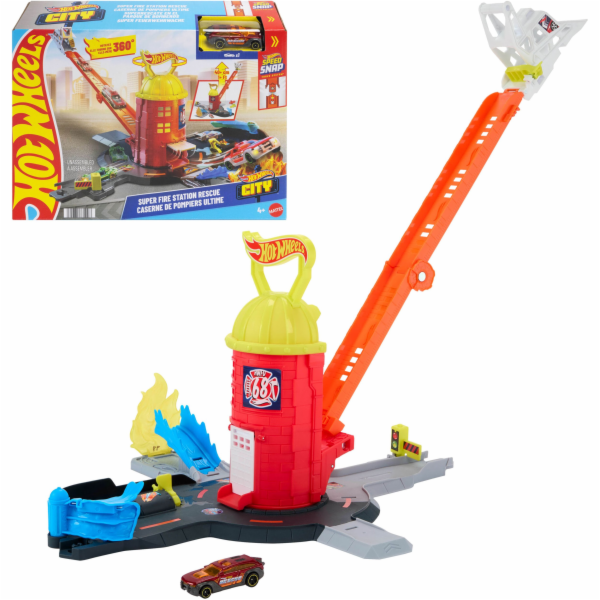 Mattel Hot Wheels City Super hasičská stanice + dráha (JH...