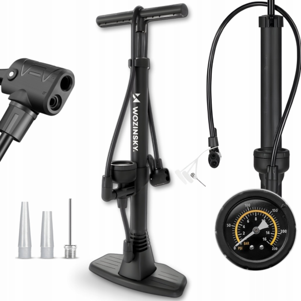 Wozinsky WPR-02 Podlahová pumpa na kolo - Černá