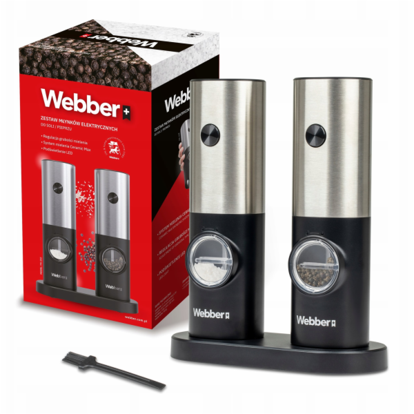 Webber ELEKTRICKÝ MLÝNEK NA PEPŘ A SŮL NA BATERIE MLÝNEK ...