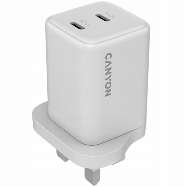 Canyon CU65ACC GaN 65W 2xPD 1xQC UK nástěnná nabíječka bílá
