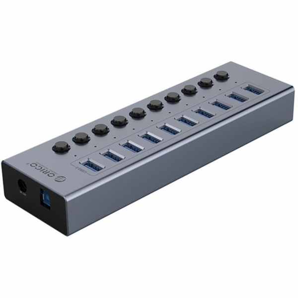 Orico Hub BT2U3-10AB s 10x USB-A přepínači - šedý