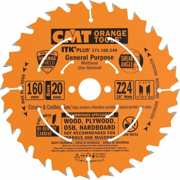 CMT Univerzální pila ITK D=160 F=20 Z=24 K=1,7/1,1 ultrat...
