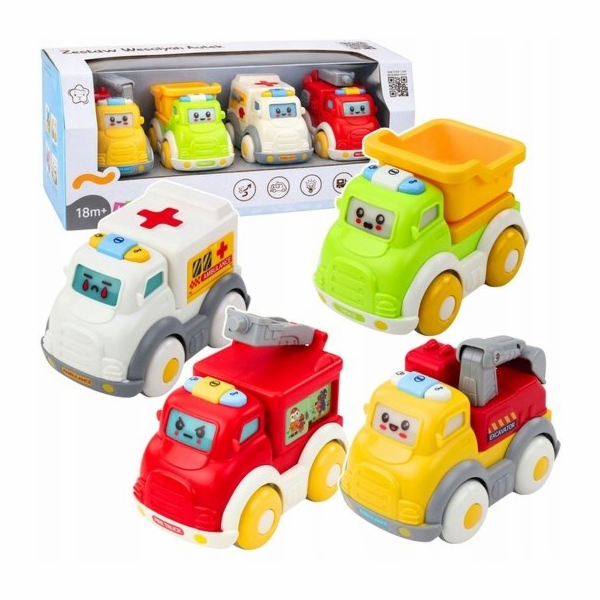 LeanToys Městská sada autíček pro batolata, jízda, pohybl...