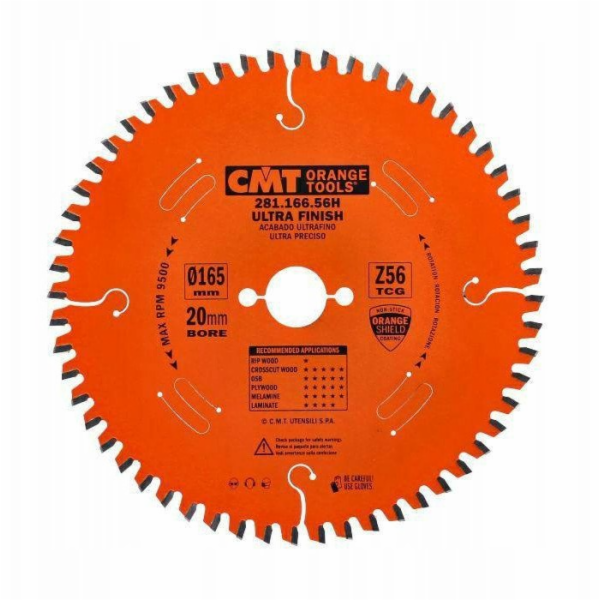 CMT SAW HM D=165 F=20 Z=56K/P=2,2/1,6 TCG -3 úhel NEG