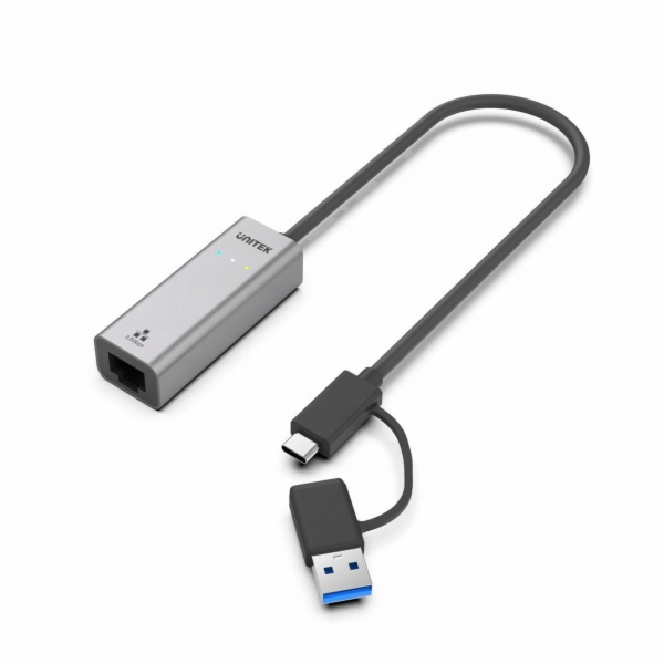 Unitek Hybridní adaptér USB-C/USB-A pro gigabitový Ethern...