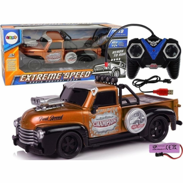 LeanToys auto na dálkové ovládání 1:18 hnědý pick-up