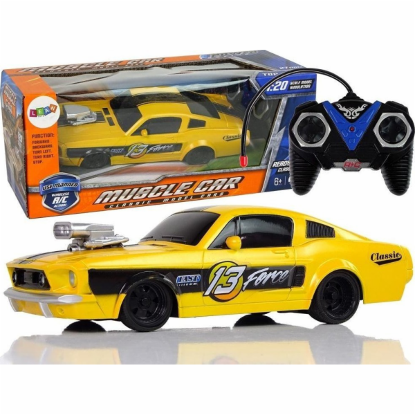 LeanToys Sportovní auto na dálkové ovládání 1:20 žluté