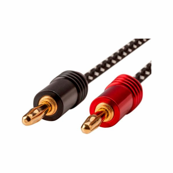 Monoprice Banánový kabel x2 - Banánový kabel x2 3m černý