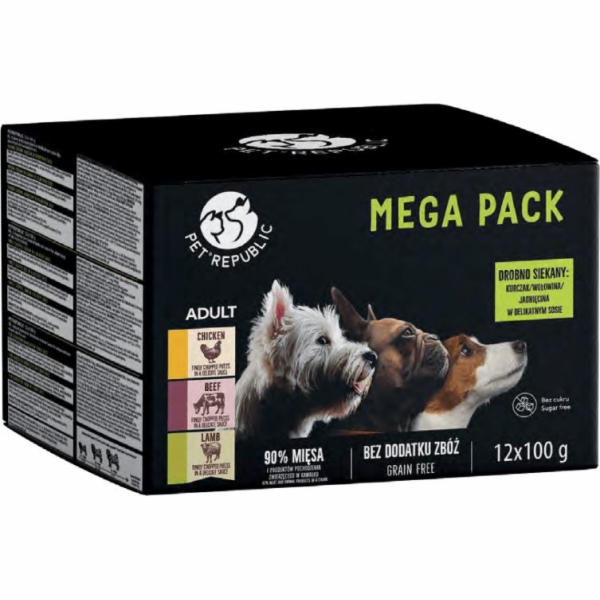 PETREPUBLIC Mega Pack Chicken, Beef, Lamb - vlhké krmivo ...
