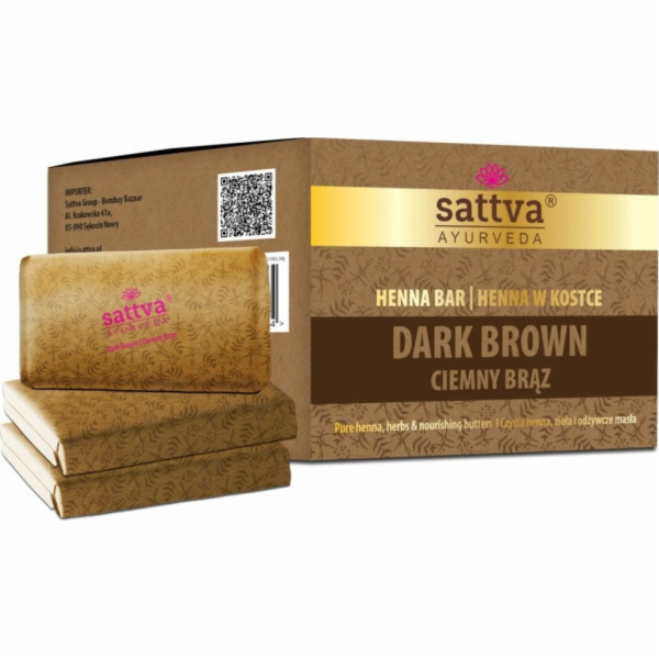 NoName SATTVA_Ayurveda Henna Bar henna kostka tmavě hnědá...