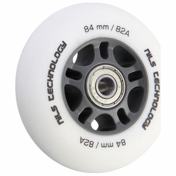 Nils Extreme PU 84x24 82A BÍLÁ MATNÁ (4 ks) + ABEC-9 CHRO...