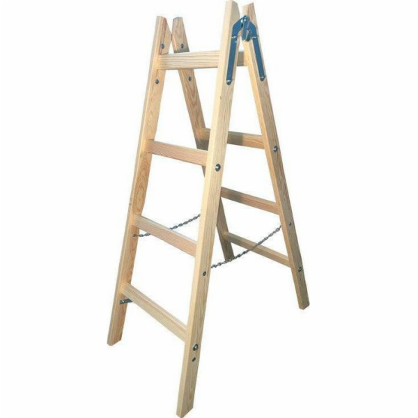 AWTools Dřevěný žebřík AWTOOLS 2x 4 schody 150 kg