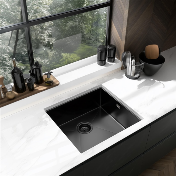 DOMOLETTI MYČKA NÁDOBÍ Z NEREZOVÉ OCELI, PVD ČERNÁ